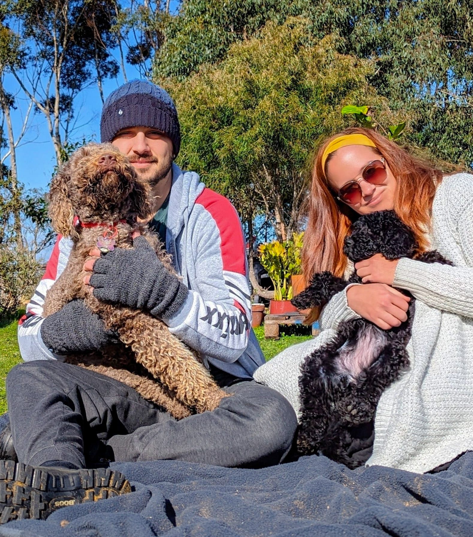 Hayley and Luke with Lily and Luna at Vineside in Witchcliffe