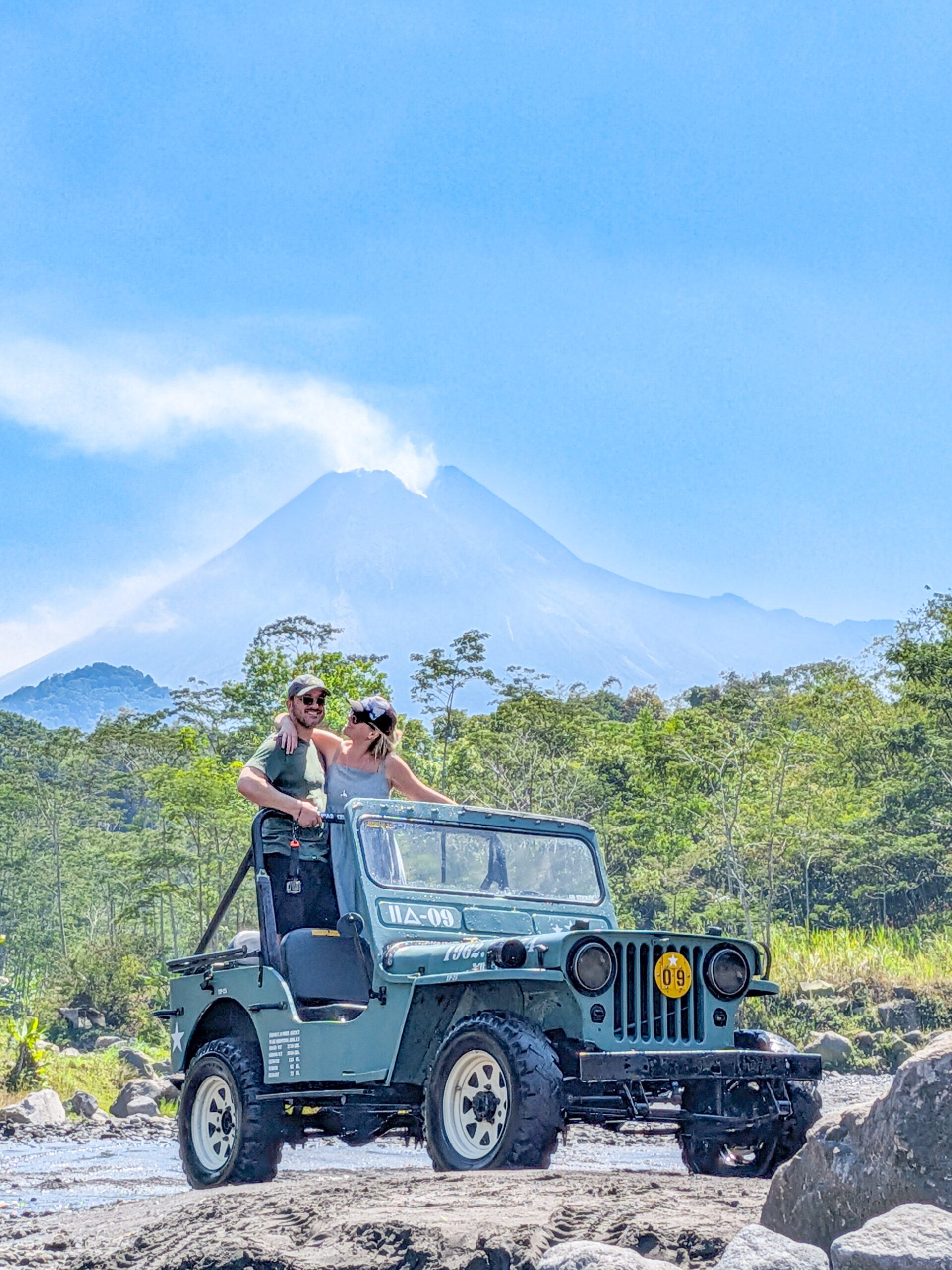 Hayley and Luke near Mount Merapi in Java, Indonesia